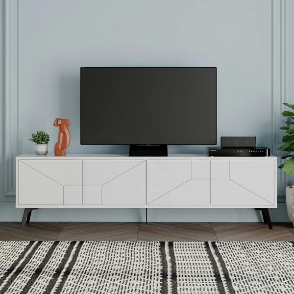 Decortie Dune Modern TV Unit Multimedia Centre with Storage Stylish TV Cabinet 65"