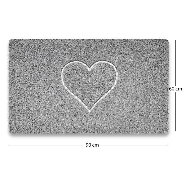 Nicoman Embossed Spaghetti Loofah Anti Slip Shower Mat - Heart
