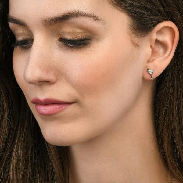 namana 925 Sterling Silver Cocktail Glass Stud Earrings for Women