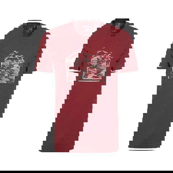 Mountain Warehouse Mens Linear Organic T-Shirt - Dark Burgundy - 