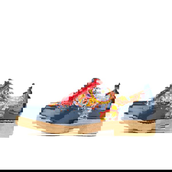 Embassy London The Artist - Navy Multi - Women's derby leather shoe with brogue detailing