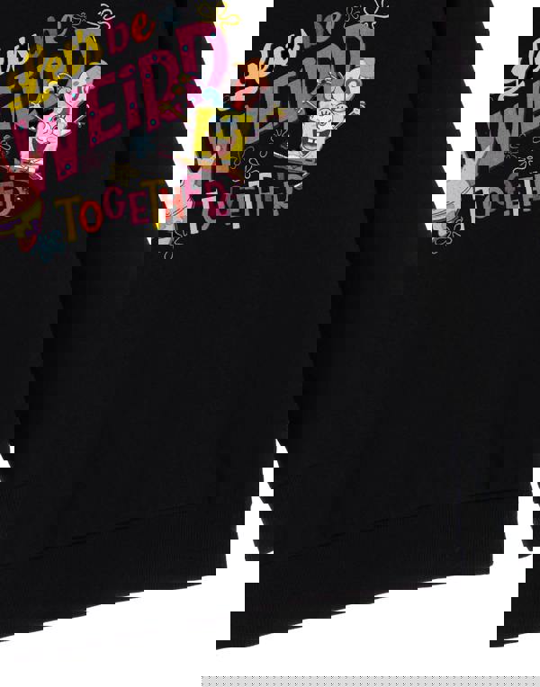 SpongeBob SquarePants Girls Black Let's Be Weird Together Hoodie