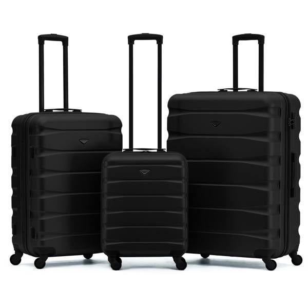Flight Knight 55x40x20cm Cabin Carry On Luggage with Medium Case and Large Size Check-in Hold Suitcase