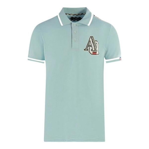 Aquascutum Unisex Adult AQ 1851 Embroidered Tipped Polo Shirt - Blue - 