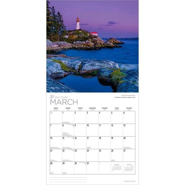 Vancouver Calendar 2027, Wall Calendars, Month To View, Travel, Gift