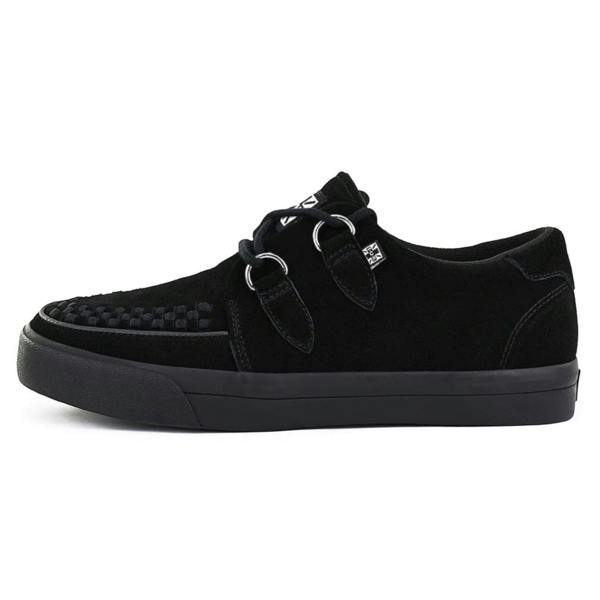TUK Footwear TUK Pointed Creeper Sneaker Black Suede Platform Shoes - A9178