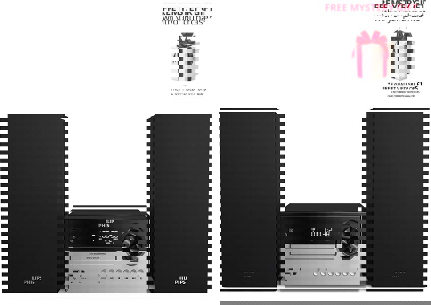 Philips TAM4205-12 BTMicro 60W Hi-Fi Music System, CD/MP3, USB Port - Free Gift RRP £15!