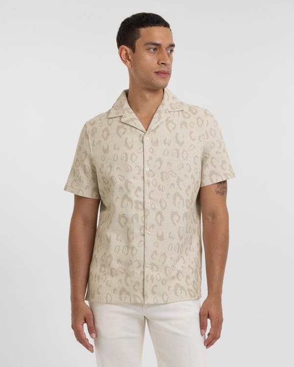 Steel & Jelly Northolt - Leopard Jacquard Short Sleeve Shirt