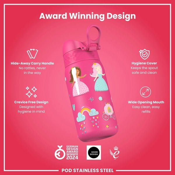 ION8 Leak Proof Thermal Steel Water Bottle, Insulated, Princess, 320ml (11oz)