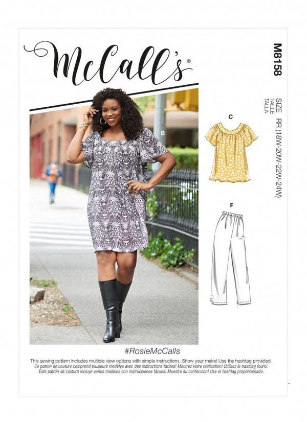 McCalls 8158 Paper Sewing Pattern – Women's Dress, Shorts & Trousers, Easy