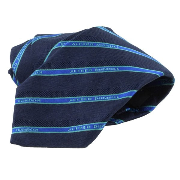 Dunhill selvedge repeat tie in a silk fabric