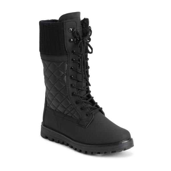 VIVA Women's Faux Fur Thermal Waterproof Outdoor Snow Winter Calf Boots