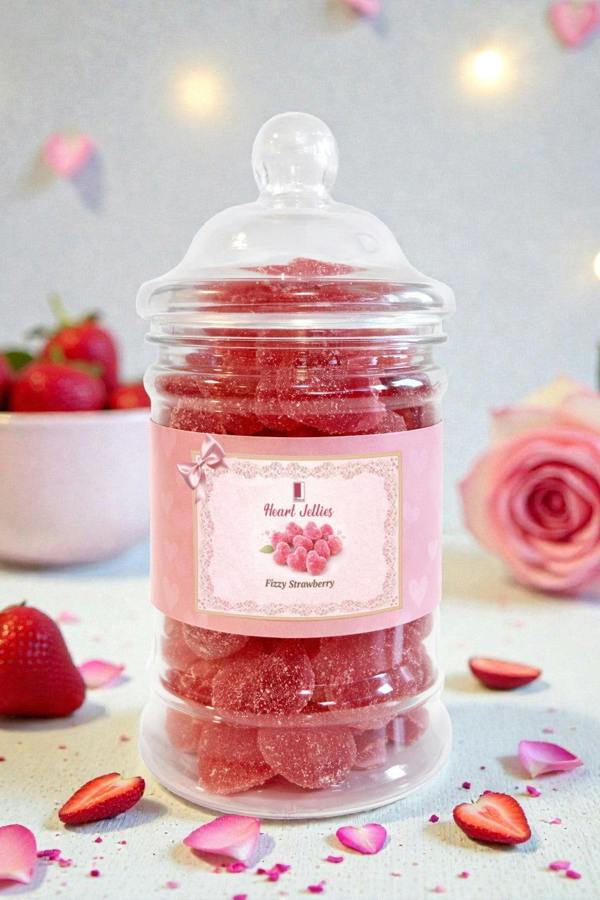 Rita Farhi Vegan Hearts Jellies in a Gift Jar, 250g (Pack of 3)