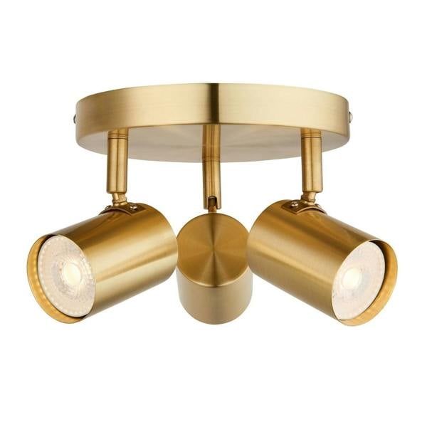 Pagazzi Lighting Hereford 3 Light Satin Gold Ceiling Spotlight