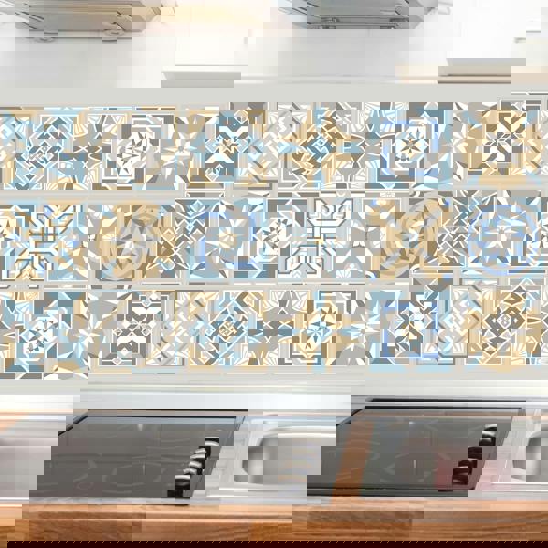 WT1532 - Lyon Encaustic Tiles Wall Stickers - 15 cm x 15 cm - 24 pcs.