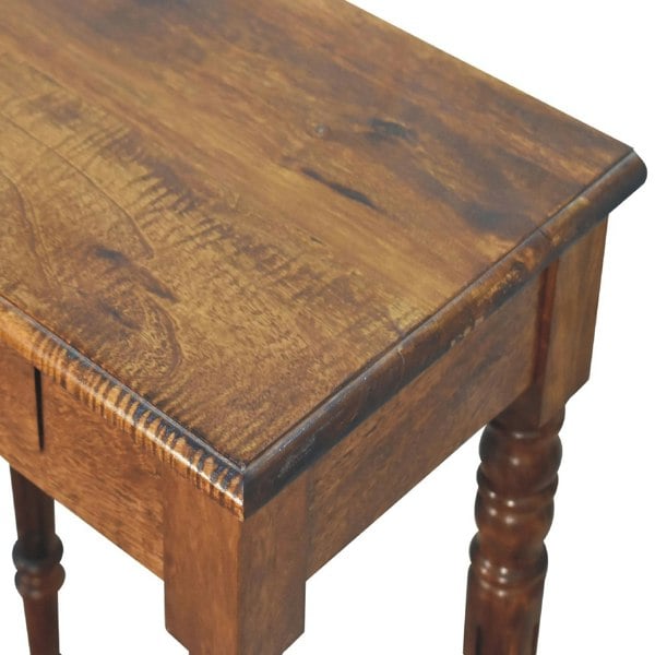 Artisan Furniture Solid Wood Chestnut Turned Leg Writing Desk