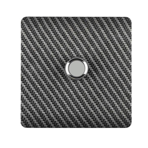 Trendi 1 Gang 2 Way 150w LED Dimmer Screwless 10 Amp Wall Light Switch in Carbon Fibre - ART-LDM150WCF