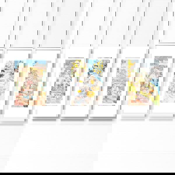 Color Painting For Living Room | Set of 3 Beach Decor Wall art Prints