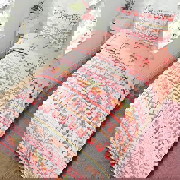 Smart Living Luxury Super Soft Reversible Fashion Flamingo Duvet Set & Pillowcases