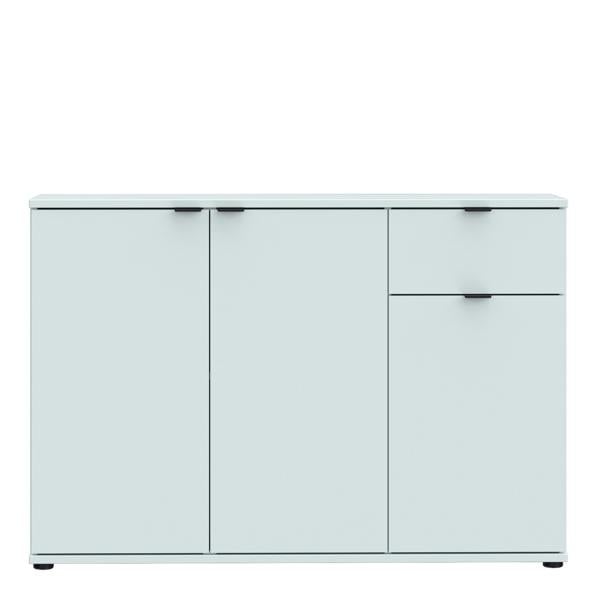 Furniture To Go Ganymede Wide 3 Door Cupboard with Drawer in Light Grey