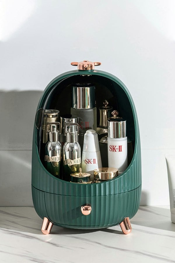 Living and Home 2-Tier Dustproof Makeup Organizer Box with LED Light