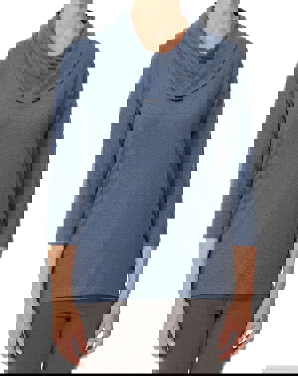 PennyPlain Cowl Neck Top - Sky