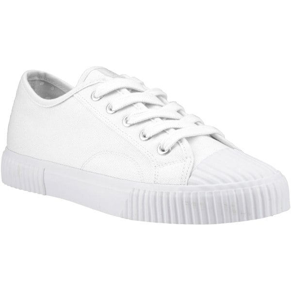 Hush Puppies Freya Canvas Textile Women's White Trainers