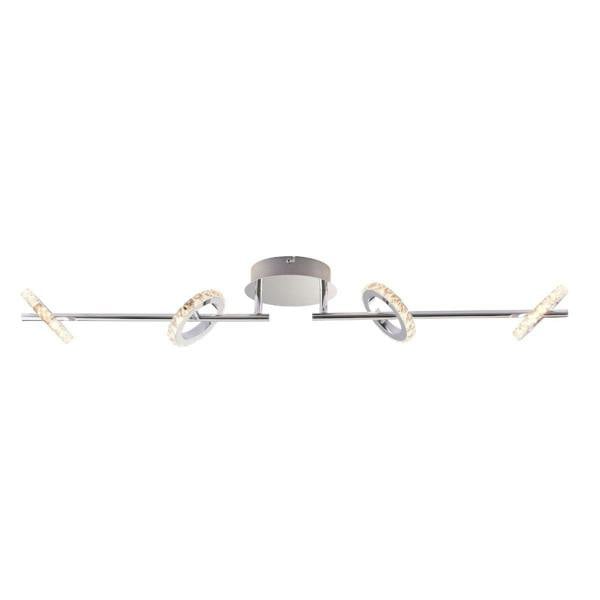 Pagazzi Lighting Alexa 4 Spot Polished Chrome & Crystal LED Ceiling Bar