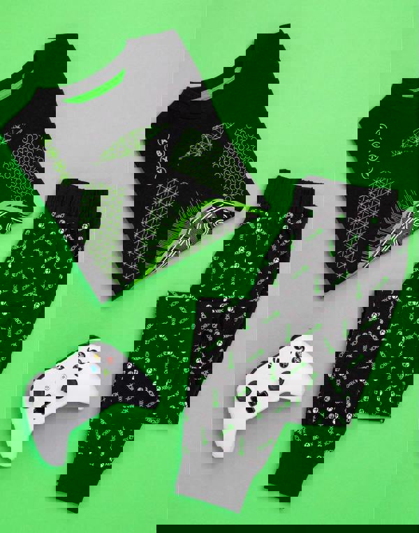 Xbox Boys Black Game Controller Long Sleeve Long Leg Pyjama Set [dis]