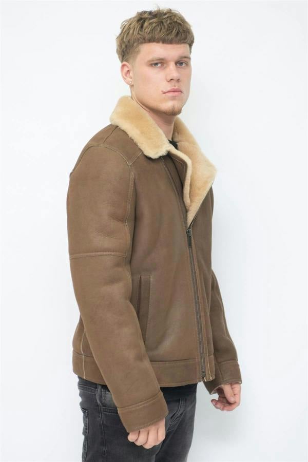 Infinity Leather Mens Sheepskin Leather Biker Jacket-Horwich