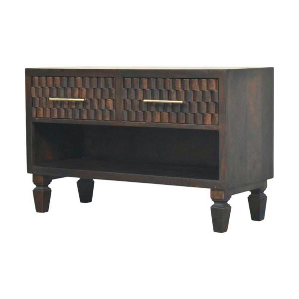 Artisan Furniture Solid Wood Cadiz Carved Shoe Storage Bench