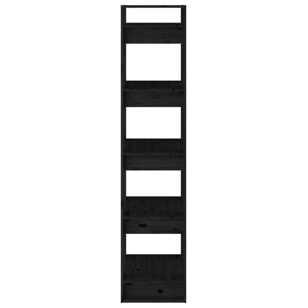 Berkfield Book Cabinet/Room Divider Black 41x35x160 cm Solid Wood Pine