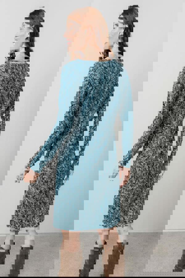 Lily & Me Halmore Long Sleeve Jersey Dress Petrol