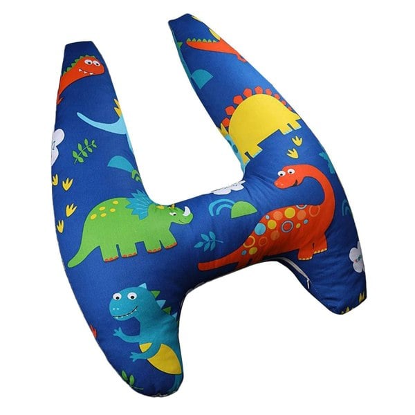 anycoplus Anypillow Car Travel Pillow UShape Blue Dinosaur Pattern Children Travel Pillow Cushion for Car Seat, Safety Neck Pillow for Kids