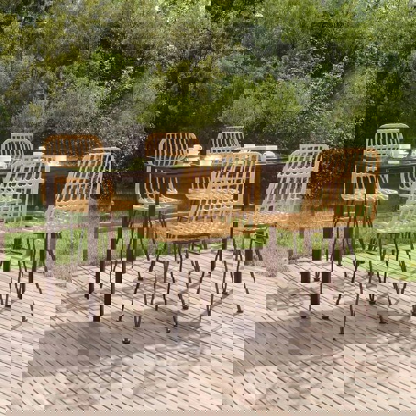 Berkfield 5 Piece Garden Dining Set Poly Rattan