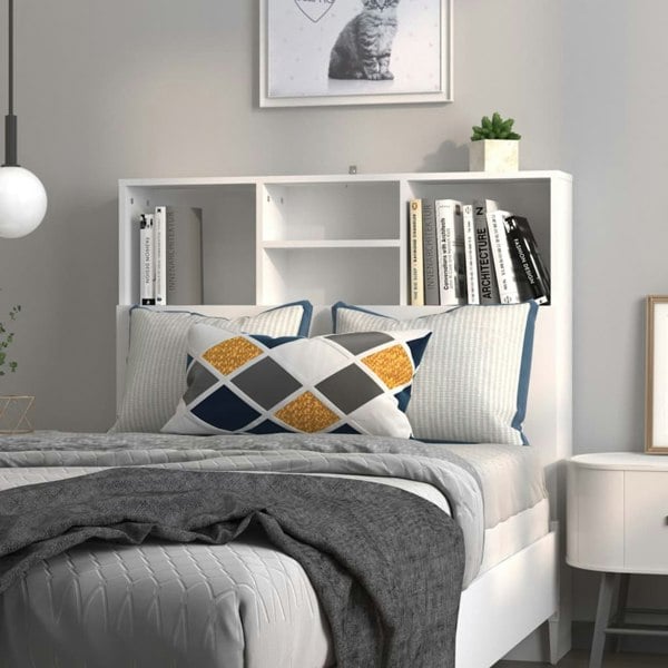 Berkfield Headboard Cabinet White 100x19x103.5 cm