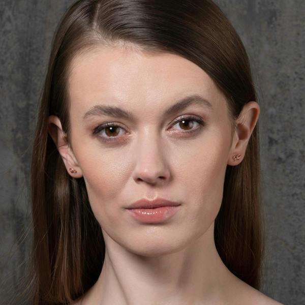 Dainty Rose Gold Bow Stud Earrings for Women - namana.london