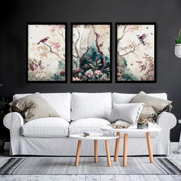 3 set of wall art | chinoiserie prints for living rooms