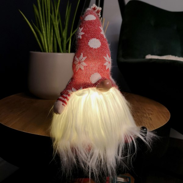 Samuel Alexander 56cm Battery Operated Light Up Christmas Standing Gonk Decoration in Red