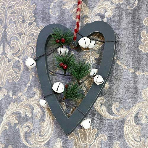 30 cm Wooden Hanging Heart Decoration in Green for Christmas and Seasonal Displays image 6