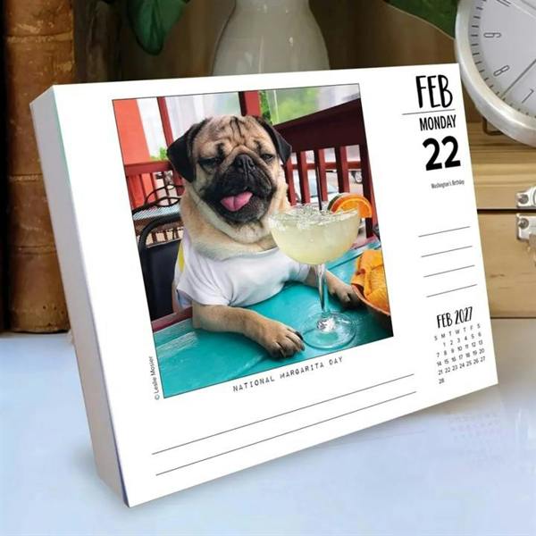 Doug The Pug Desk Calendar 2027, Desk Calendars, Day To View, Dogs, Gift