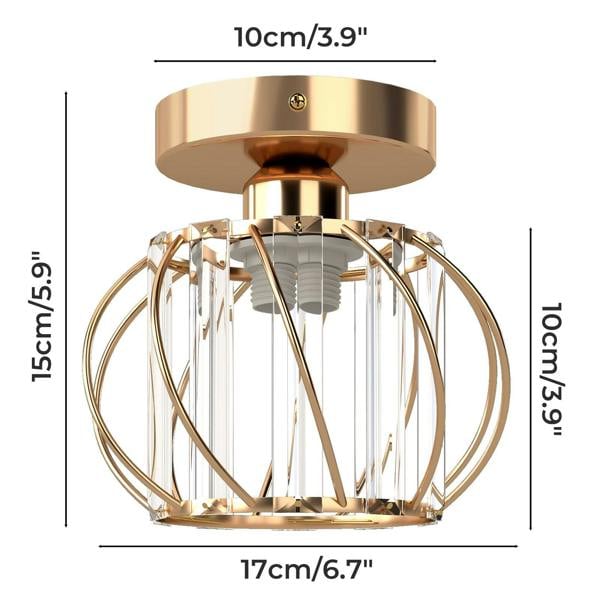Emitto Crystal Ceiling Light Semi Flush Mount Chandelier Modern Hallway Gold