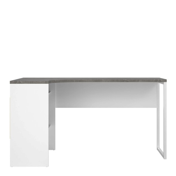 Wyld Haus Billabong White and Grey Wood Corner Desk 2 Drawers