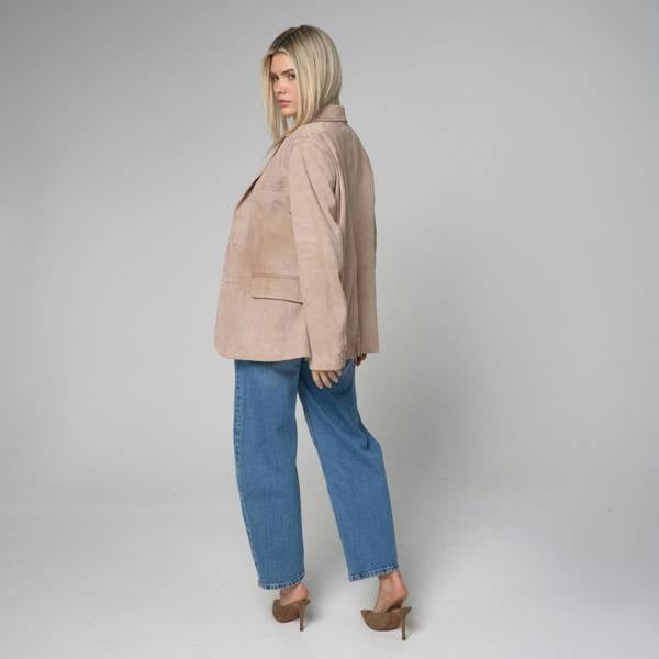 Barneys Originals Women's Real Suede Blazer in Beige