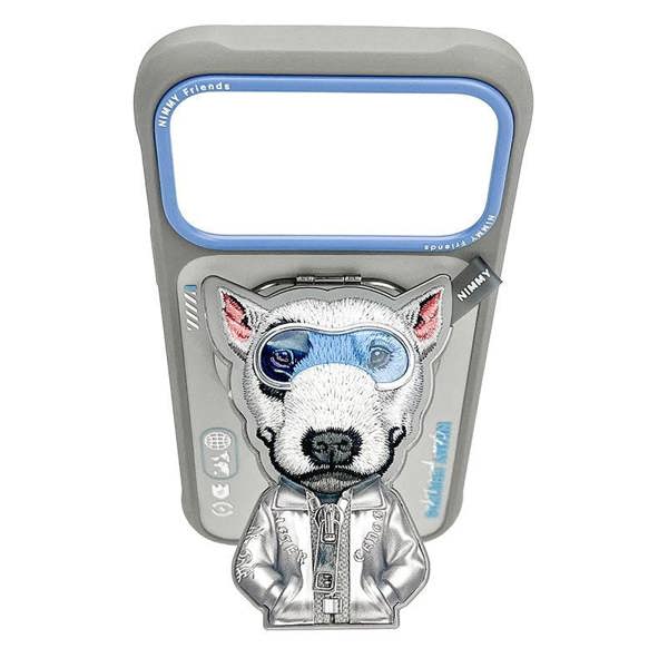 Nimmy Friends Nimmy Cool & Cute 2.0 Terrier Dog Case with MagSafe Stand for iPhone 17 Pro Max 6.9" Grey Blue - N-YJKM-CXZJZH-IP17-PRO-MAX-019