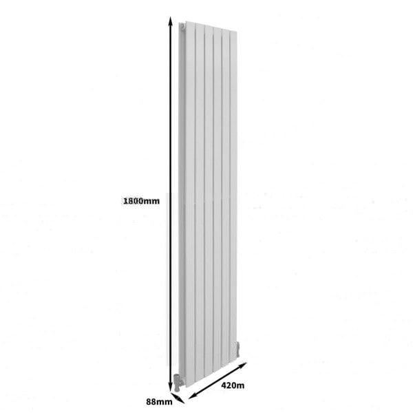 Designer Flat Panel Radiator - Gloss White (1800mm x 420mm)