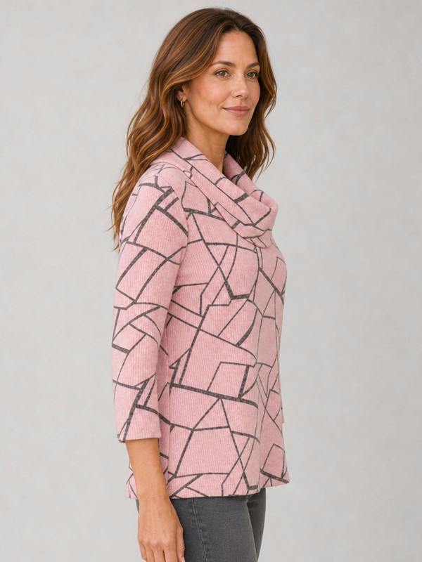 TIGI Geometeric Print Coel Neck