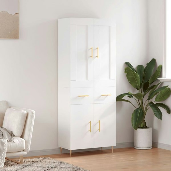 Berkfield Highboard White 69.5x34x180 cm Engineered Wood