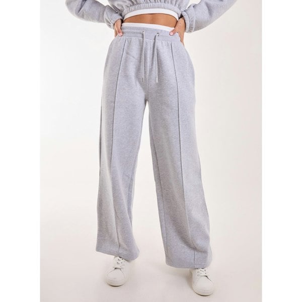 Pink Vanilla Contrast Waist Band Wide Joggers