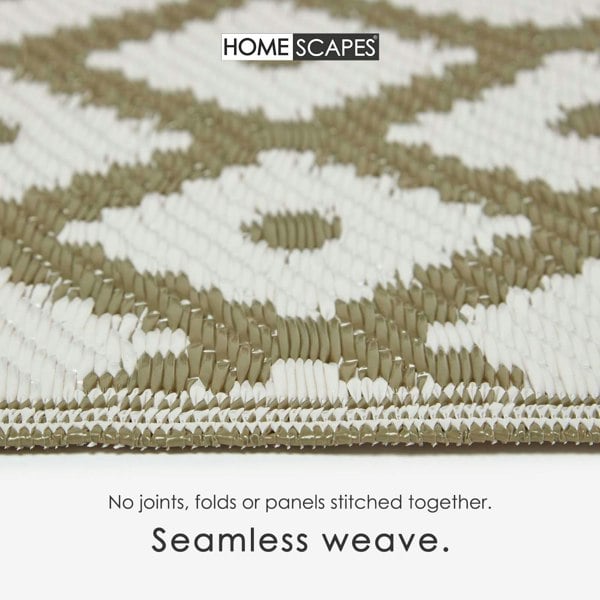 HOMESCAPES Outdoor Rug Luxury Waterproof Reversible Recycled, For Garden, May Geometric